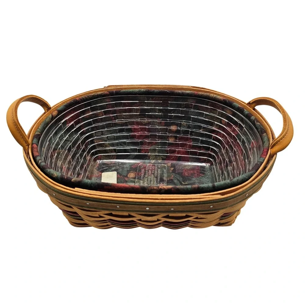 Longaberger Basket Set Autumn Reflections Liner Plastic Protector 2001